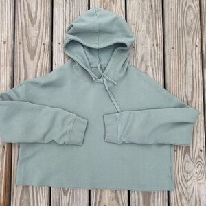 Independent Trading Co Hoodie Green Size Medium Blank Hooded Sweatshirt Cropped